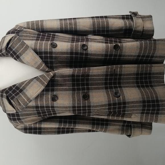 Lands' End Plaid Pea Coat Jacket - Picture 10 of 10